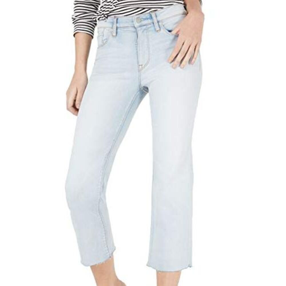 Hudson Womens Stella Denim Mid Rise Cropped Jeans Light Blue 30